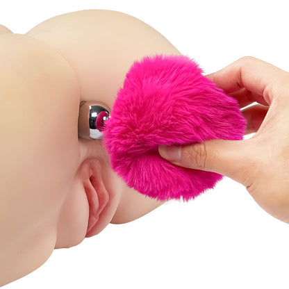 Metal Pink Hairball Base Butt Plug 5.51 Inch