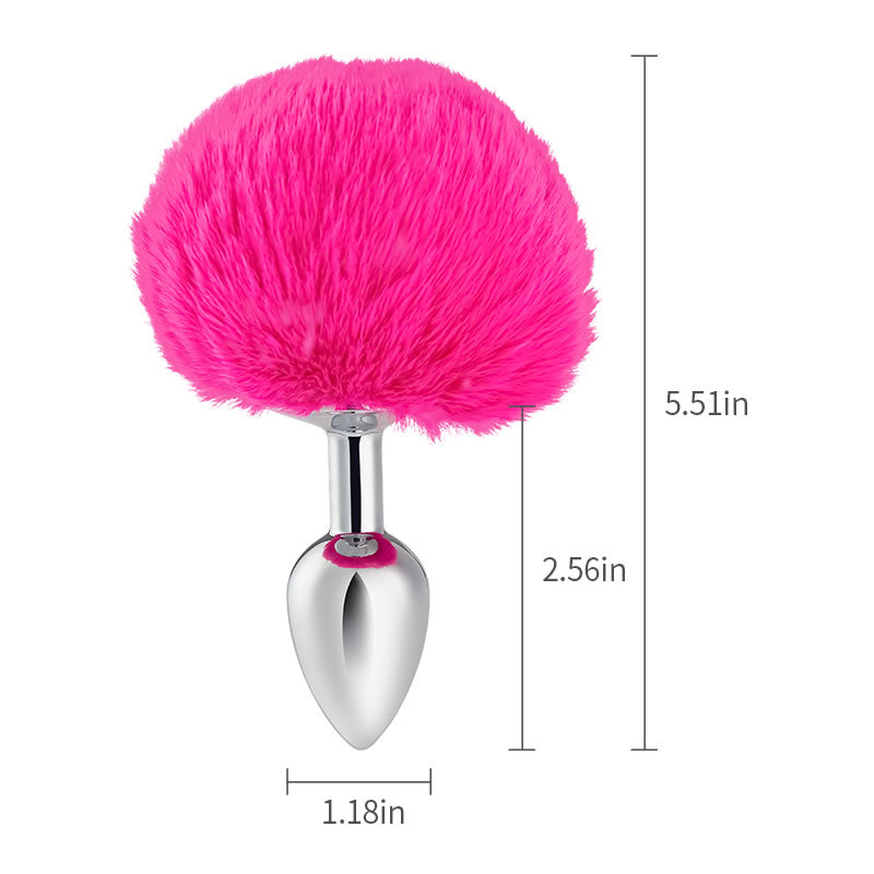 Metal Pink Hairball Base Butt Plug 5.51 Inch