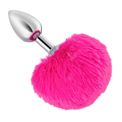 Metal Pink Hairball Base Butt Plug 5.51 Inch