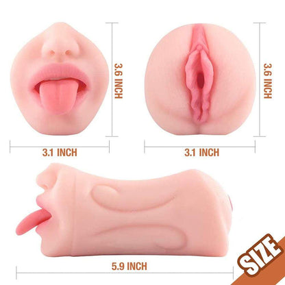 5.9-Inch Realistic Mouth with 3D Teeth and Tongue Pocket Pussy