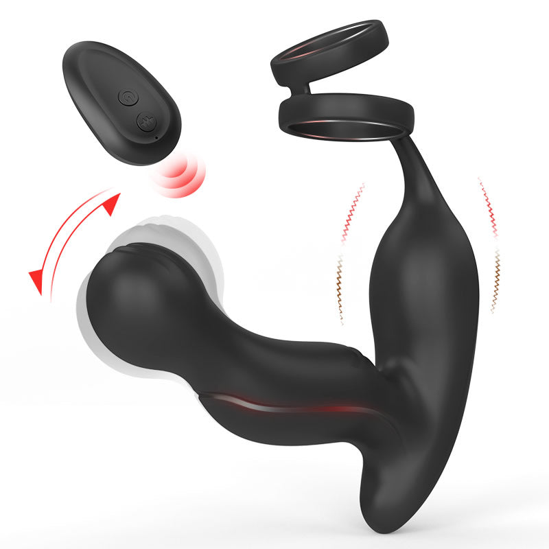 U-GONSER 3-IN-1 Prostate Massager With 11 Vibrations & Dual Penis Ring