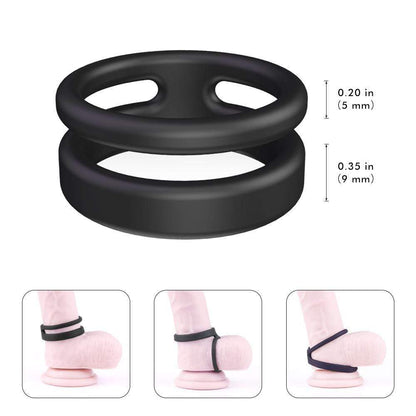 S-HANDE Silicone Erection Enhancing  Dual Penis Ring