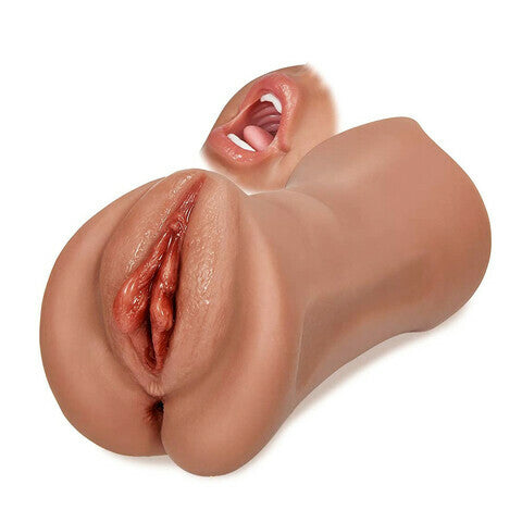 Acmejoy 7.4-Inch Three Channels  Lifelike Mouth Pussy Anus Pocket Pussy