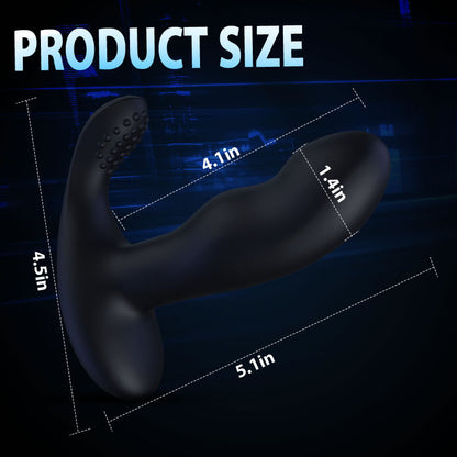 Black Vibrating Bead-rotating Prostate Massager