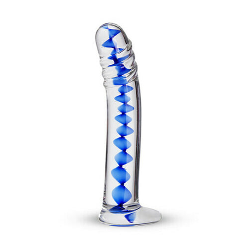 Acmejoy Frozen Sapphire Spiral Glass Dildo 6.18 Inch