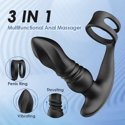 THORY - Thrusting Prostate Massager with Double Cock Rings