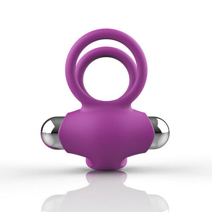 4 Color Dual Cock Rings with Vibrating Clit Stimulator