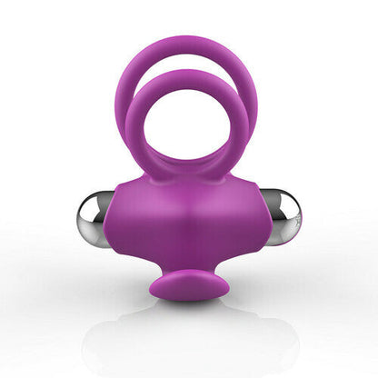 4 Color Dual Cock Rings with Vibrating Clit Stimulator