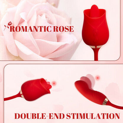 Acmejoy - Multifunctional Vibrator Rose Clit Licking & Vibrating Stimulator