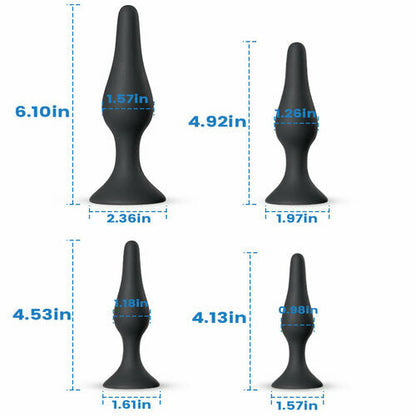 Silicone Anal Plugs Set for Trainer 4 Piece Set