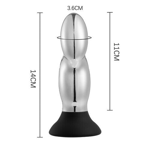 Acmejoy Aluminum 10 Vibrating Remote Control Anal Vibrator with Suction Base