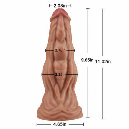 AcmeJoy Big Suction Cup Flexible Liquid Silicone Knotted Monster Huge Dildo 11.02 Inch