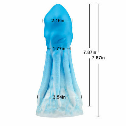 AcmeJoy Generous Size Elastic and Soft Manual Octopus Huge Rainbow Dildo 7.87 Inch