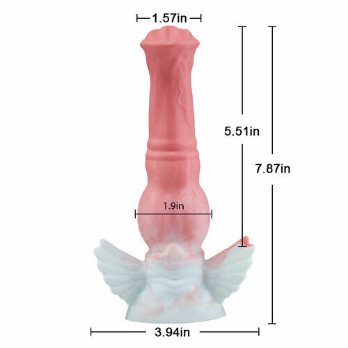 AcmeJoy Pink Angel Silicone Dildo 7.78 Inch