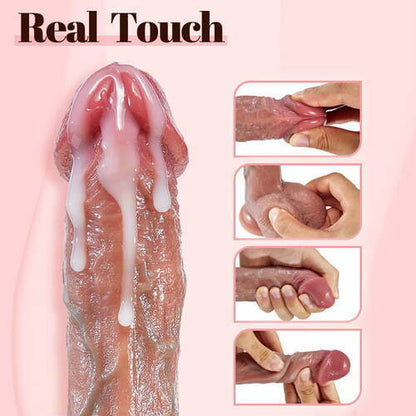 AcmeJoy IPX7 Waterproof 7 Thrusting Swinging 10 Vibrating Heating Lifelike Dildo 8.46 Inch