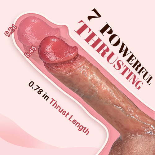 AcmeJoy IPX7 Waterproof 7 Thrusting Swinging 10 Vibrating Heating Lifelike Dildo 8.46 Inch