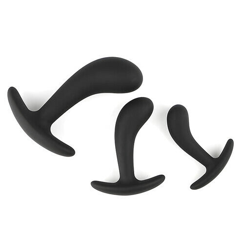 AcmeJoy - Silicone Bend Head Butt Plugs 3 PCS