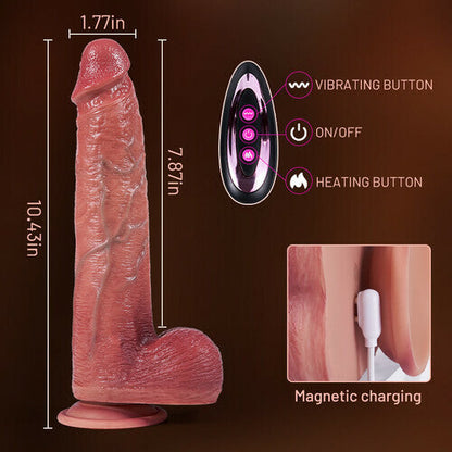 Acmejoy Vibrating Thrusting Thick Long Lifelike Dildo 10.75 Inch