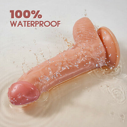 AcmeJoy - Upturned Design Silicone Dildo with Suction Cup 7.67In