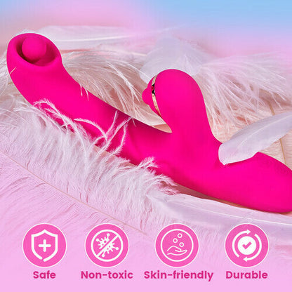 Acmejoy - G spot Vibrator with Dual-Ball Clit 7 Vibrating Tapping & 10 Rotating Stimulator