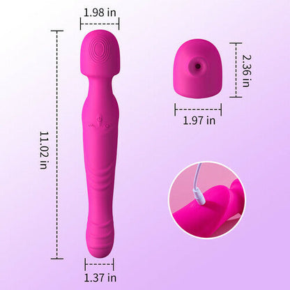 Acmejoy - Burning Ardor 5 IN 1 Sucking Tapping Thrusting Rotating G-Spot Dildo Vibrator for Women Couple