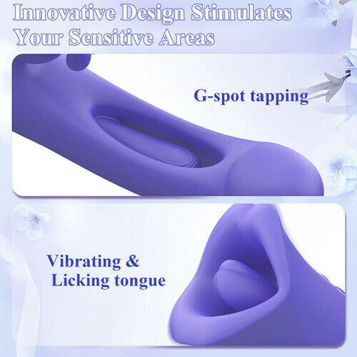 Acmejoy - Clit Nipple Anal Stimulation Rabbit Licking Vibrating Flapping 4 IN 1 Stimulator