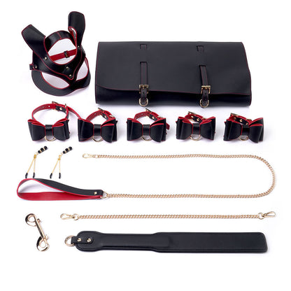 Catwoman Mask Bow-knot SM 6-Piece Bed Restraints Suit Set