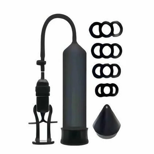 AcmeJoy Efficient Manual Penis Pump with 4 Cock Rings