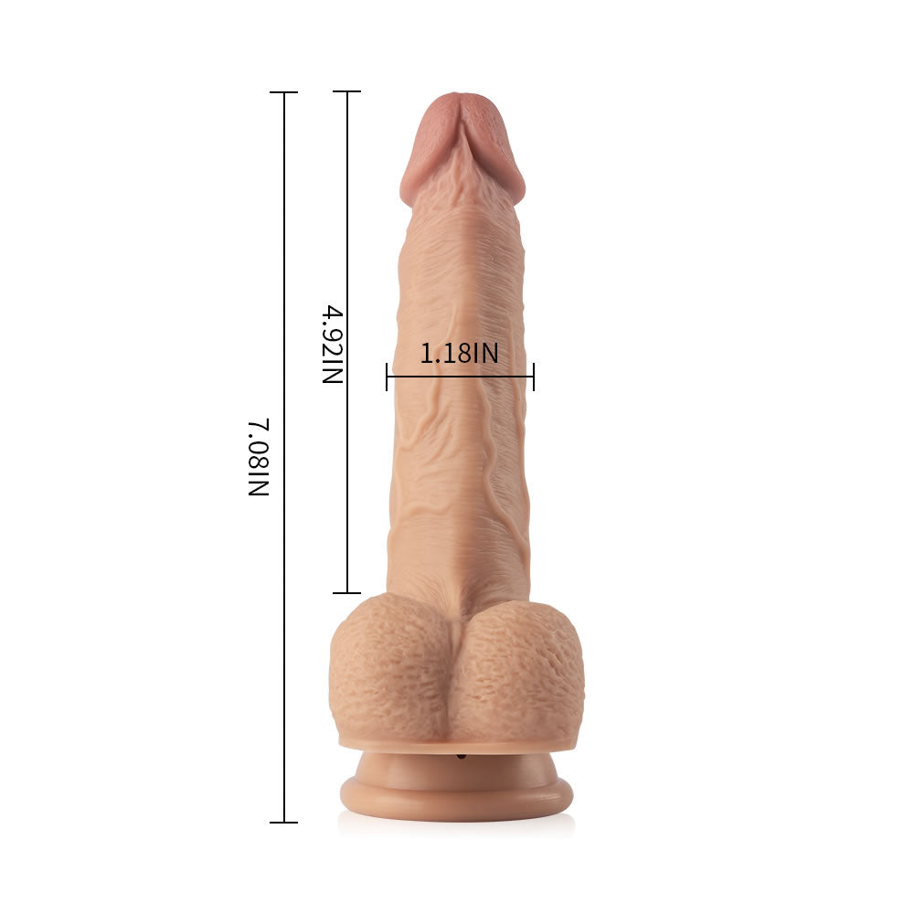 Acmejoy - 7.7-Inch Speed Telescoping 10-Frequency Vibration Heat Remote Control Dildo