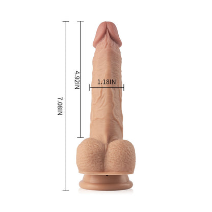 Acmejoy - 7.7-Inch Speed Telescoping 10-Frequency Vibration Heat Remote Control Dildo