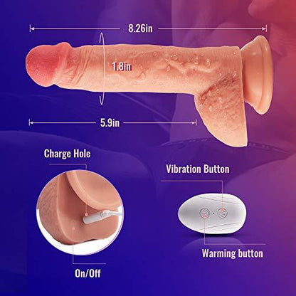 Acmejoy 8.3-Inch Thrusting Rotation Dildo