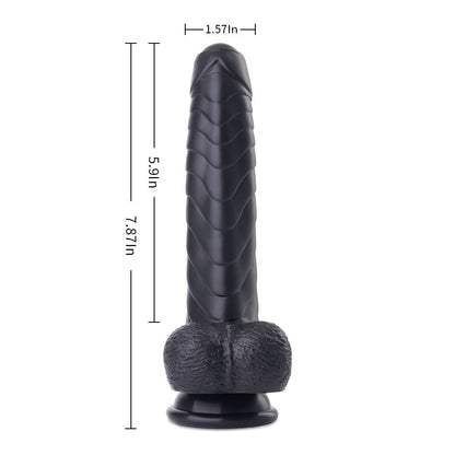 Acmejoy - 7.9-Inch Black Foreskin Dildo