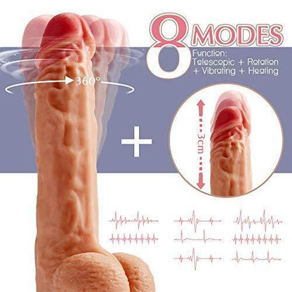 ACMEJOY 8.5-Inch Rotating Heating  Dildo