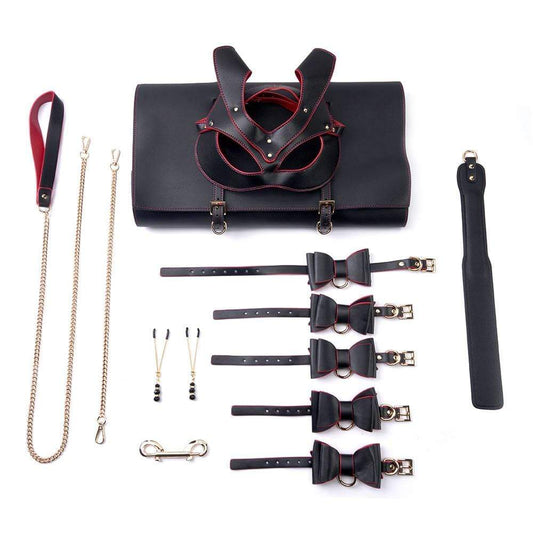 Catwoman Mask Bow-knot SM 6-Piece Bed Restraints Suit Set