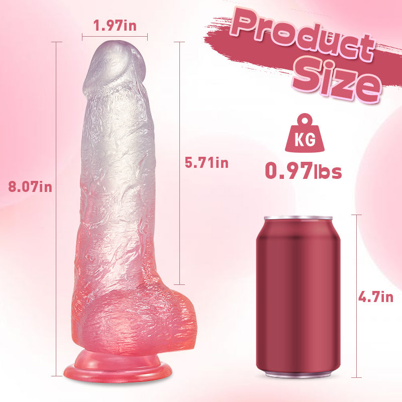 Acmejoy Crystal Jelly Silicone Lifelike Dildo