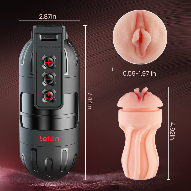 Acmejoy - Flash Vibrating APP Control Stroker and Beate Sucking Oral Swallowing Stroker Set