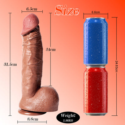 Buder -  Manual Big Dildo for Vaginal & Anal 12.40 Inches