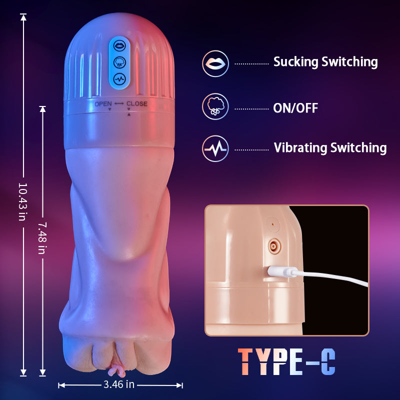 Acmejoy - Flash Vibrating APP Control Stroker and Beate Sucking Oral Swallowing Stroker Set