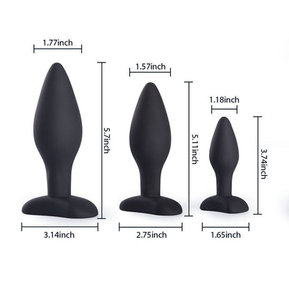 Pleasure Anal Training Classic Butt Plugs Set (3 Pieces)