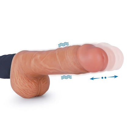 LOVEBEAR 10.8-Inch Rotation Telescopic Wriggle Dildo