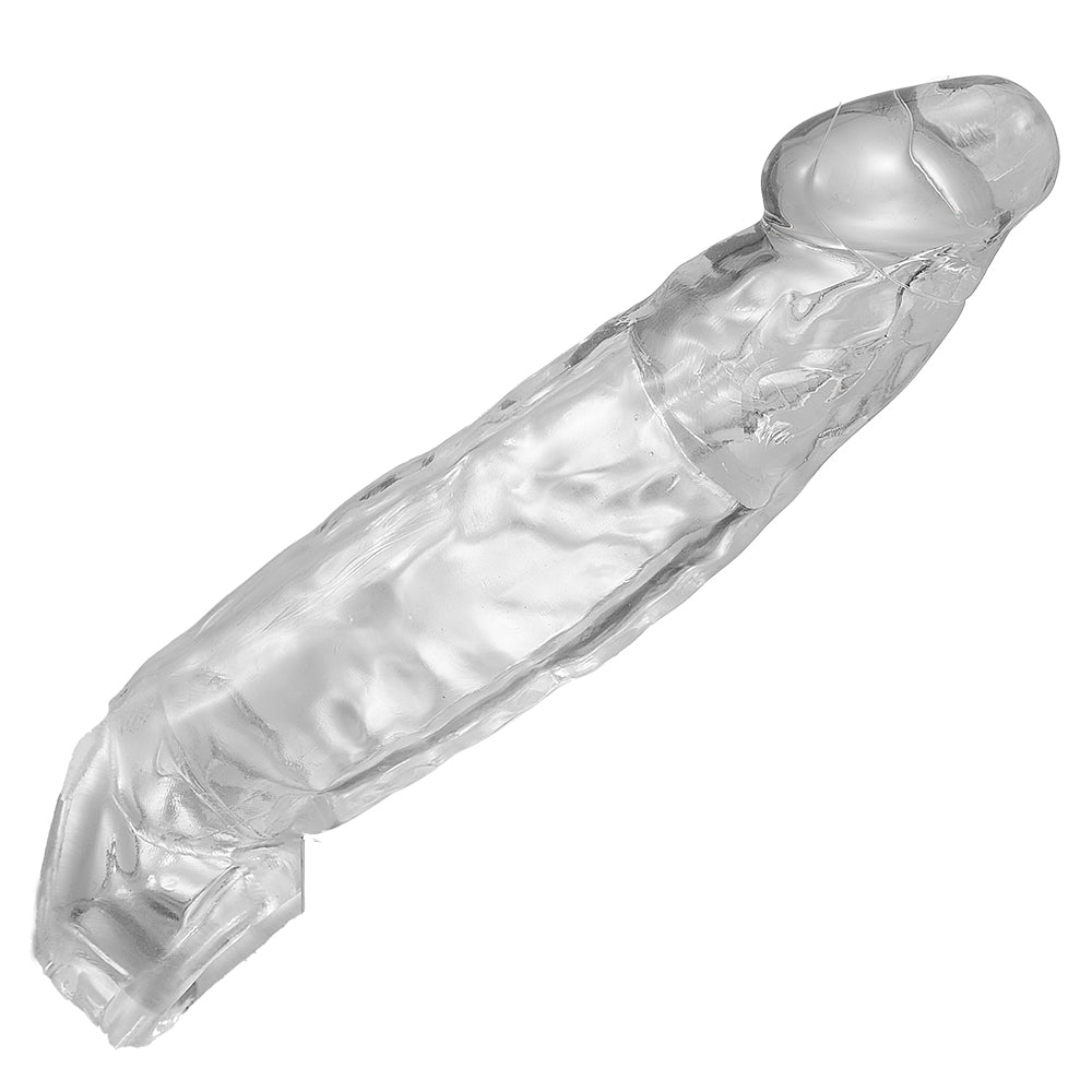 7.8'' Clear Textured Thicken Lengthen Penis Enhancement Sleeve