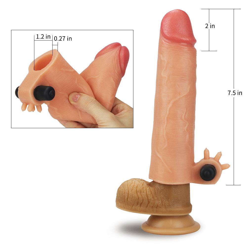 7.5 Inch Powerful Motor Vibrating Penis Extension Sleeve